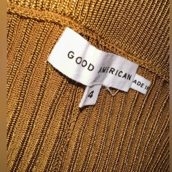 GOOD AMERICAN Plaited Boss Flare Pants Golden Brown 4 - Picture 12 of 12